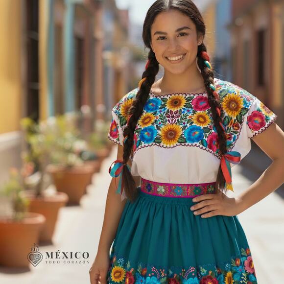 Mexican Folkloric belt day of the dead 5 de Mayo colorfull mexico todo corazon - Picture 1 of 5